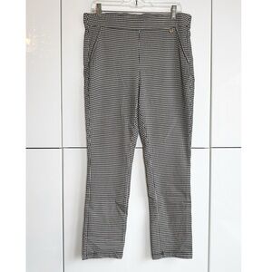 RAFAELLA Women’s Pull On Black & Tan Houndstooth Pants Size Slim Ankle 12